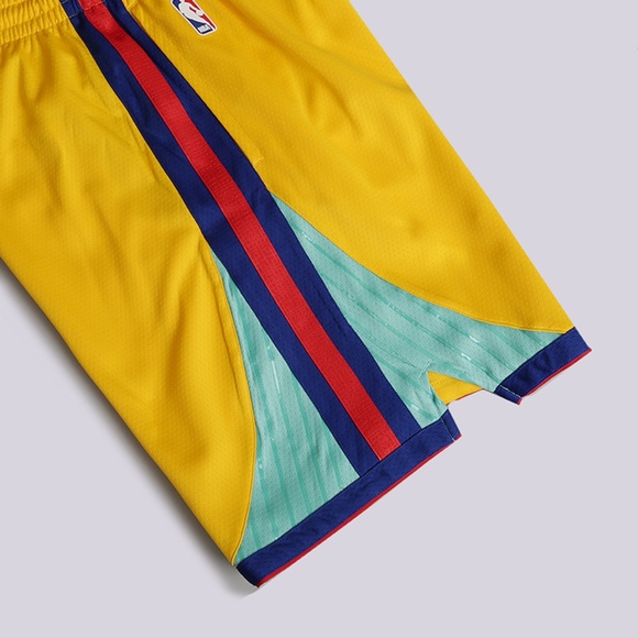 Nike Golden State Warriors City Edition Swingman Shorts AJ1254-728 (Gold/Blue) - Picture 2 of 3